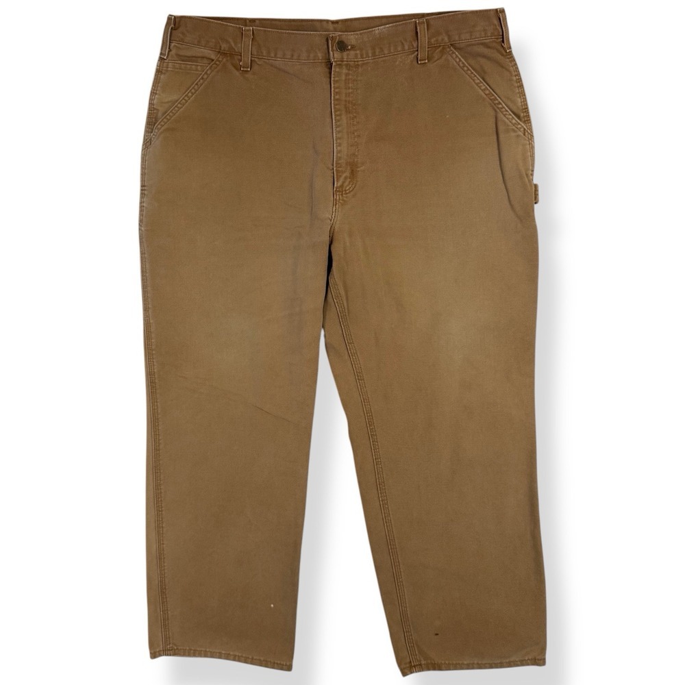 Carhartt Brown Duck Canvas Original Dungaree Pants Size 40x30 Distressed B11 Y2K